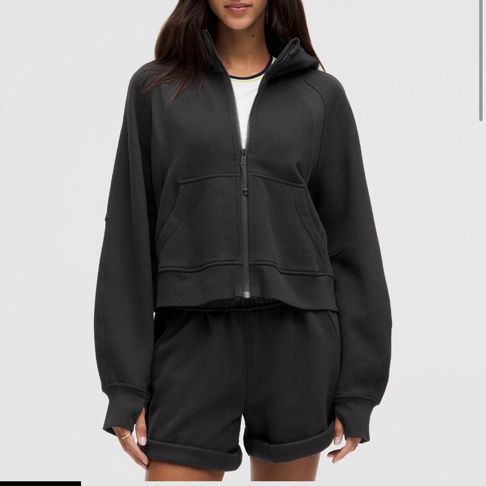 lululemon scuba oversized full zip hoodie, color black, size M/L